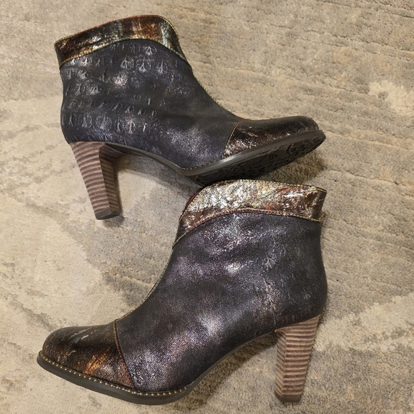 Nwot L'ARTISTE SPRING STEP Stylish Multicolor Ankle Boots 39us 9 - Picture 14 of 15